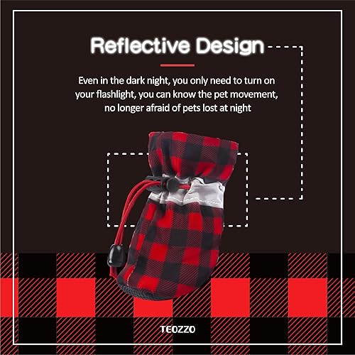 Miniatura 5 de Zapatos para perro, botas y protector de patas, suela antideslizante, botines de invierno para perros con correas reflectantes, botas de nieve para