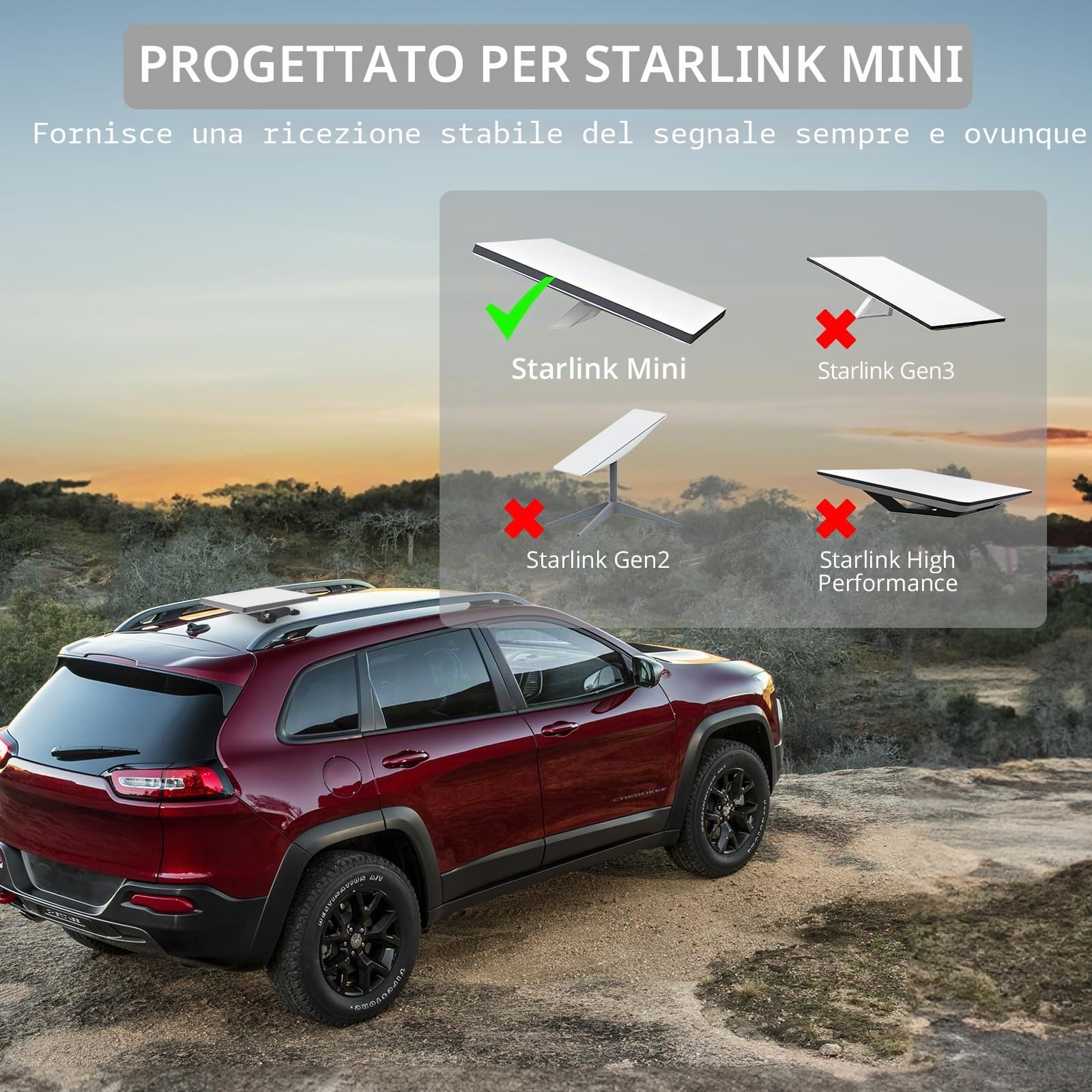 Justech Starlink Mini Supporto Magnetico per Tetto Auto Kit di Montaggio Magnetico Compatibile con Starlink in Lega di Alluminio Mini supporto Starlink a Sgancio Rapido per Camper, Furgoni, Camion