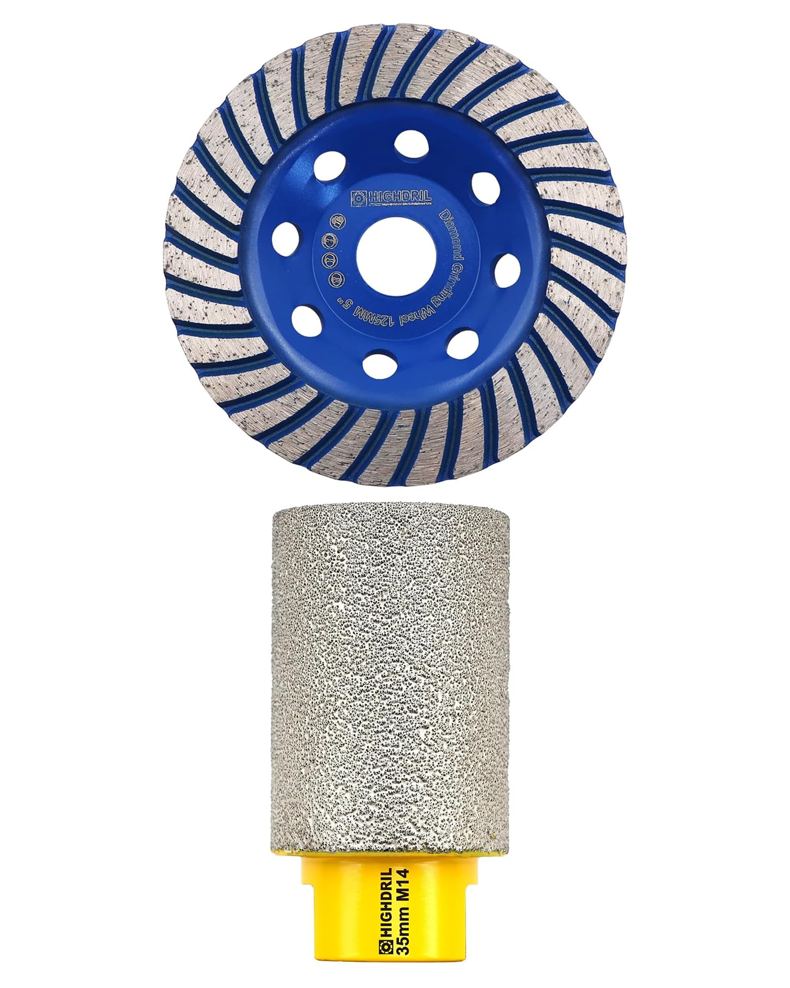 HIGHDRIL Mola a Tazza Diamantata 125 mm e HIGHDRIL Fresa diamantata
