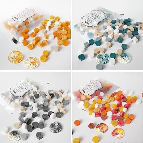 Miniatura 3 de Cuentas de cera de sellado, paquete de 10 combinaciones de colores únicos, colores mezclados (aproximadamente 1000 unidades), para sellos de cera,