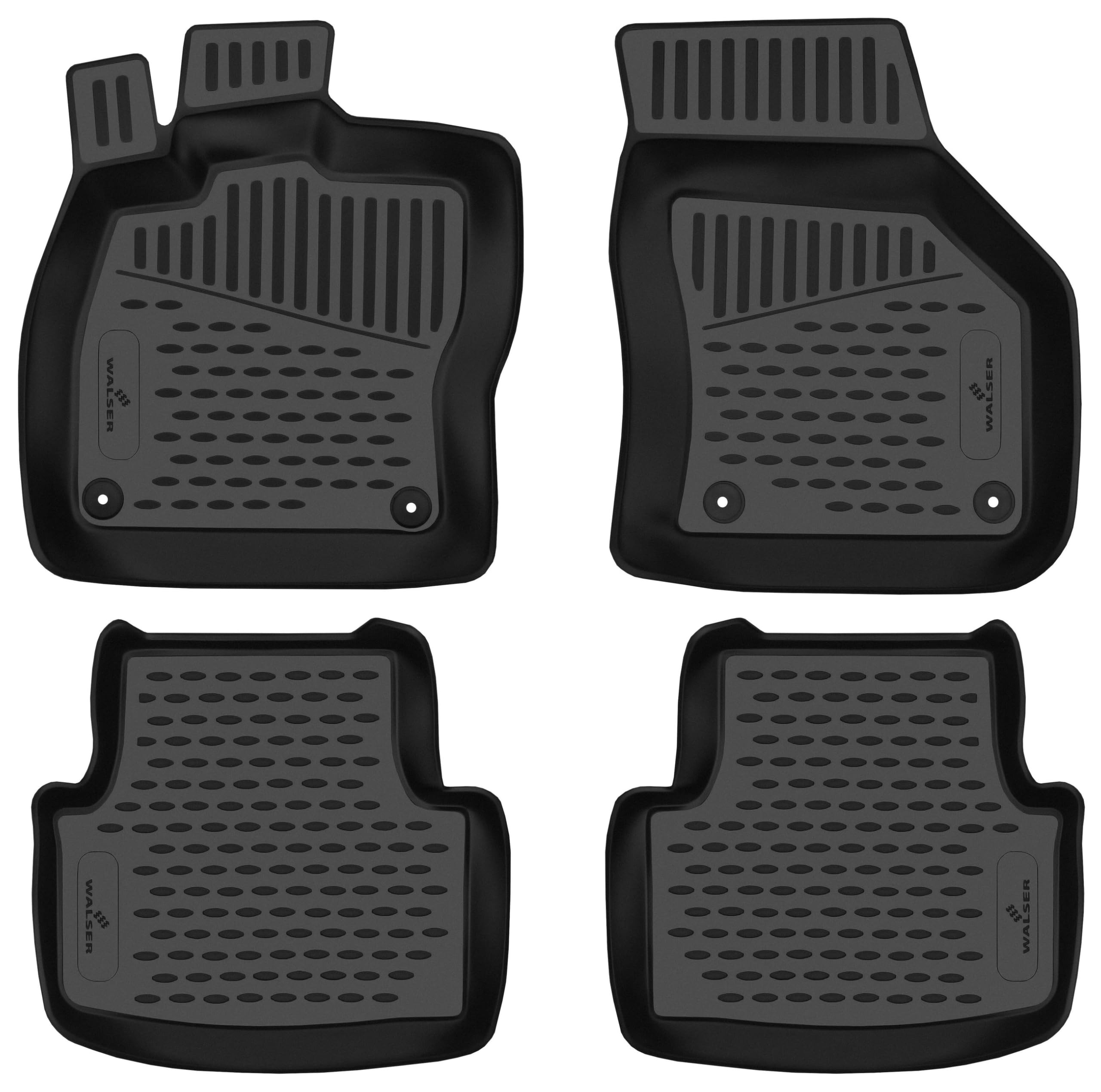 Walser XTR Gummi Fussmatten Auto für Seat Leon (KL1) 11/2019-Heute, 100% passgenaue Auto Fußmatten, robuste Universal Fußmatte Auto, Gummimatten Auto, Auto Fussmatten Gummi