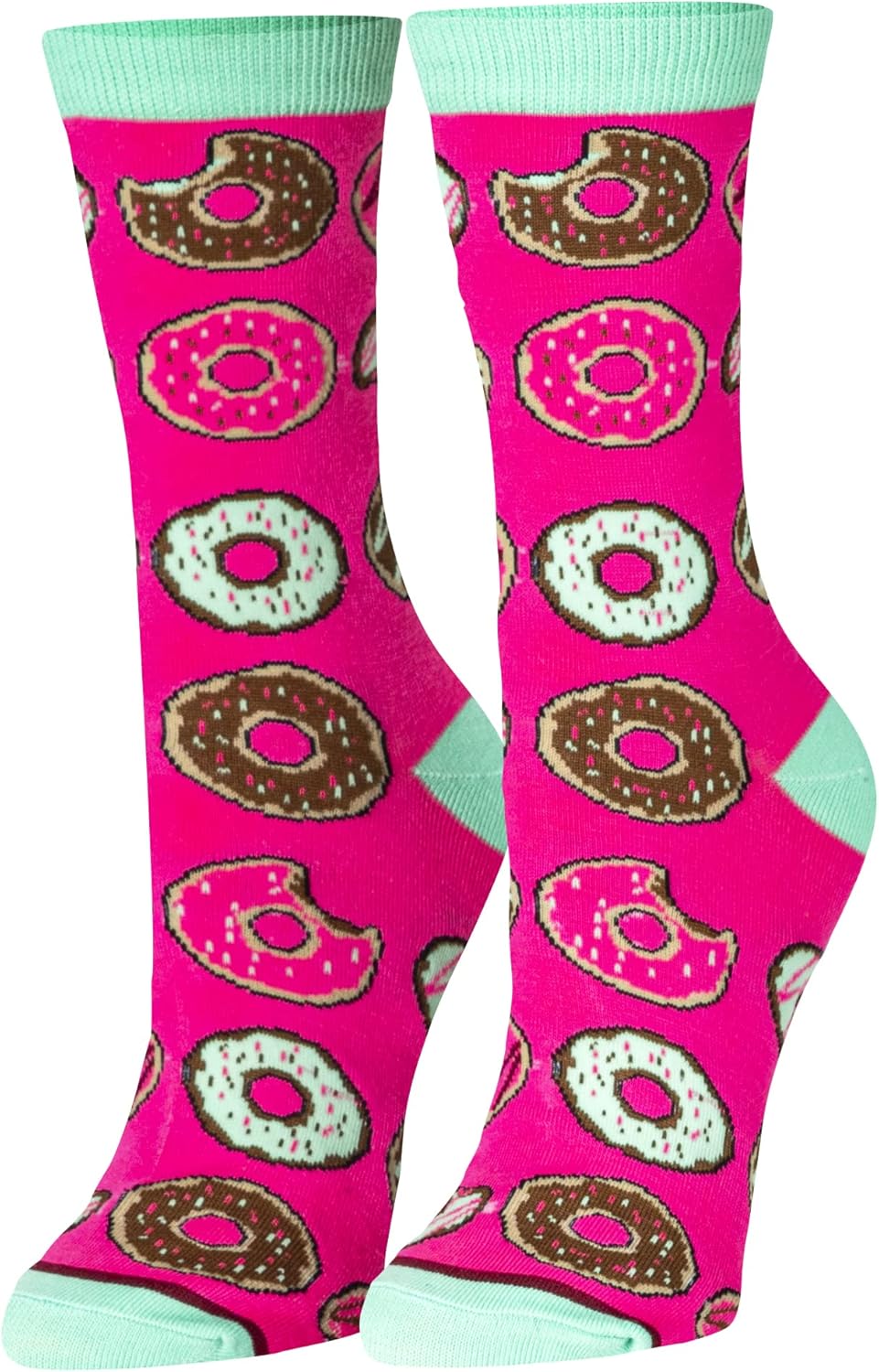 Crazy Socks Donuts Fun Print Novelty Crew Socks for Women - Image 2
