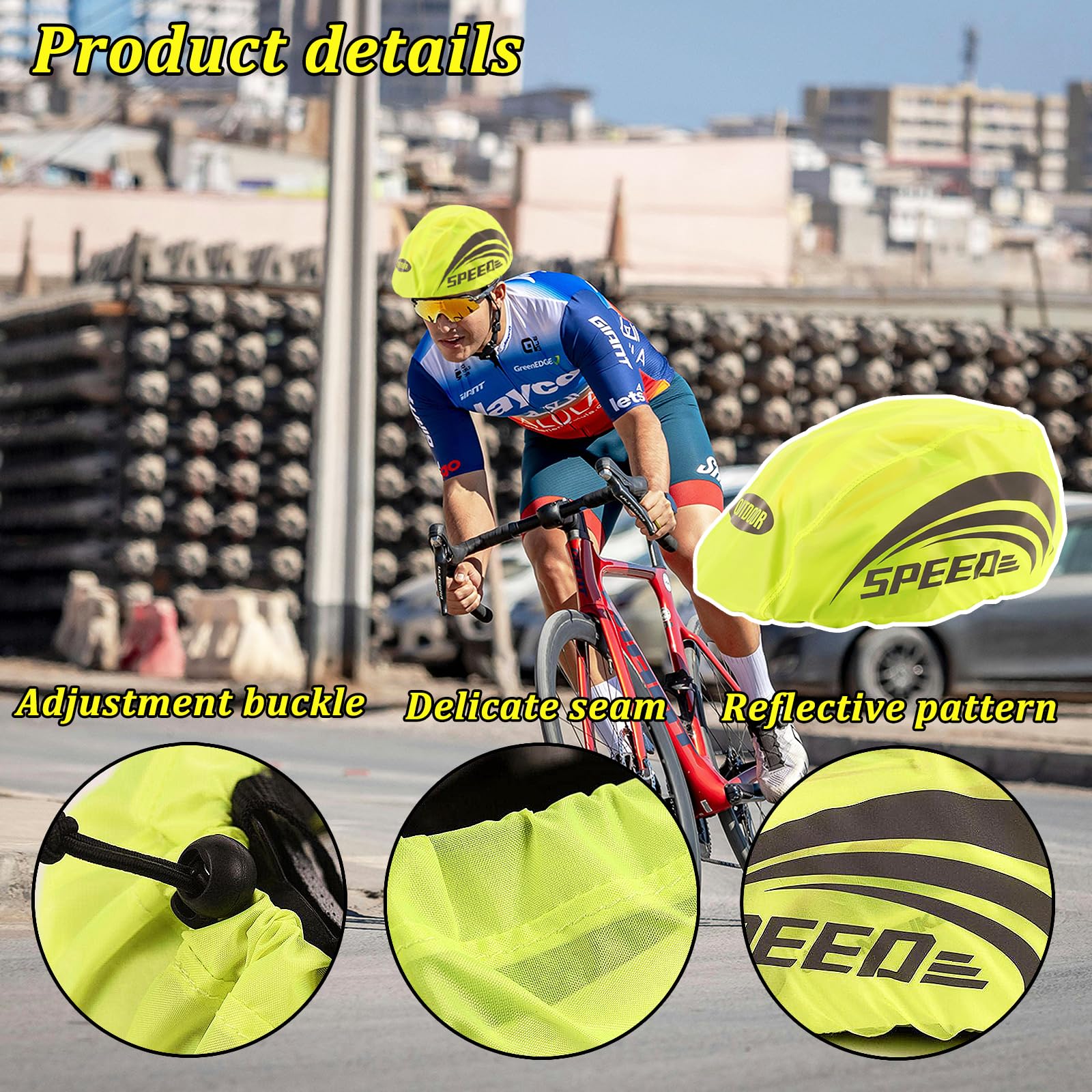 Copertura Antipioggia Per Casco Da Bici - Impermeabile, Riflettente, Regolabile - Foto 11