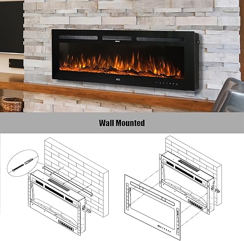 Miniatura 7 de Chimenea eléctrica de 30 pulgadas, para chimenea eléctrica, calentador de chimenea eléctrica, decoración de chimenea, calentador de chimenea con