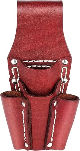 Bolsa de herramientas de cuero, bolsa de herramientas de electricista con 4 bolsillos, resistente y duradera, para cualquier electricista/soldador,