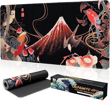 BELLEMOND Japanese Art Desk Mat, Large Gaming Mouse Pad, 31.5 x 11.8 in