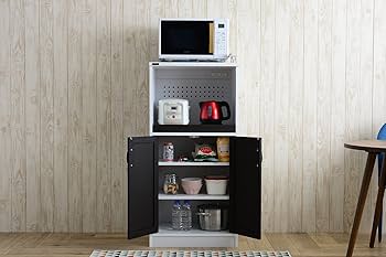 Amazon｜佐藤産業 Cafetira レンジ台 食器棚 幅58cm 奥行40cm 高
