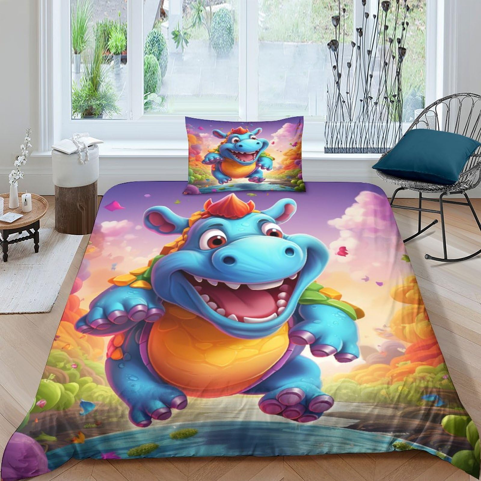 Parure de lit hypoallergénique anti-acariens, housse de couette fermeture éclair 135x200