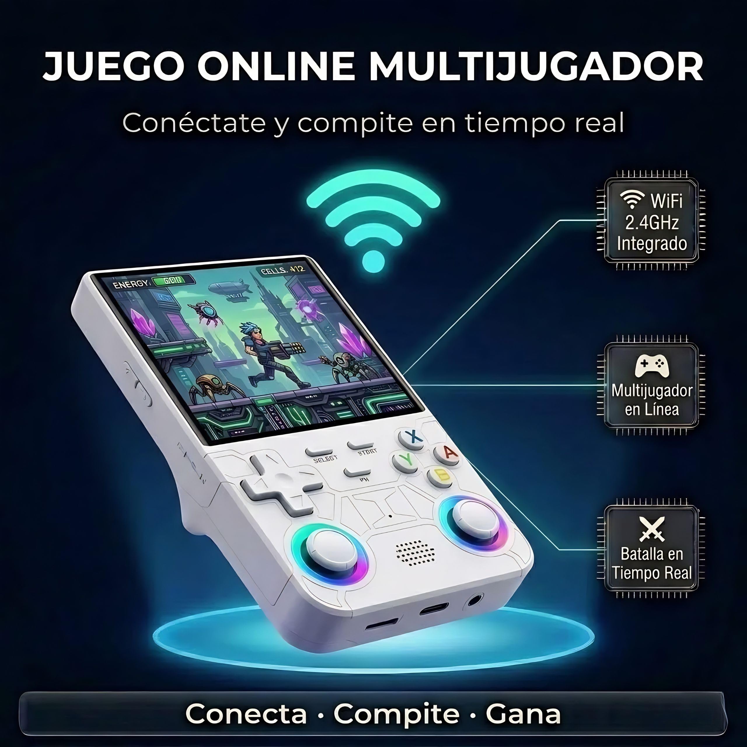 Genzo Consola Portatil Retro R36 Ultra 2026 con 128GB y más de 40.000 Juegos - Juegos de PSP, GameB, PS1, SuperNint, MegaD, NeoG, etc. +30 Emuladores -Pantalla Grande HD IPS de 4 Pulgadas (Blanco)