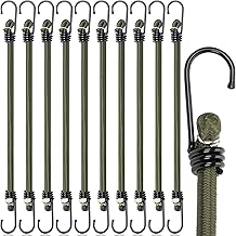 UNCO- Bungee Cords with Hooks, 12 inch, 10 Pack, Bungee Cords Heavy Duty Outdoor, Camping