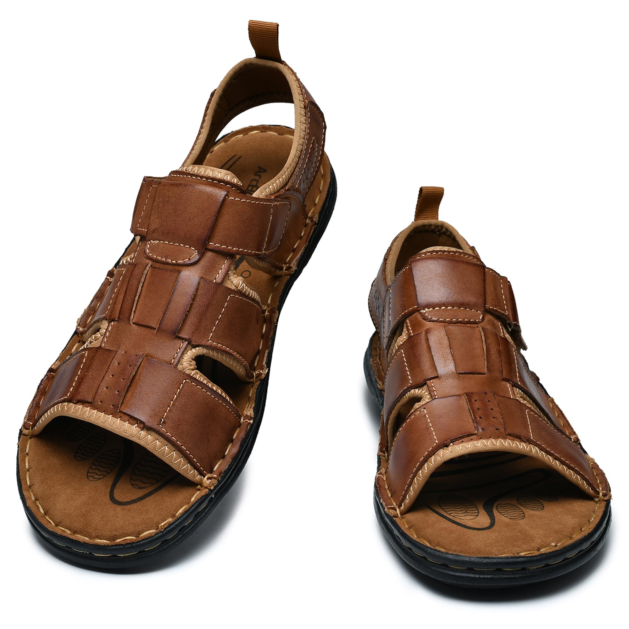 ArcBrothers Herren Business Casual Schuh Lederschuh für Männer Oxford Schuh Herren Casual Kleid Schuh für einfaches Gehen Freizeitschuh Braun Schwarz