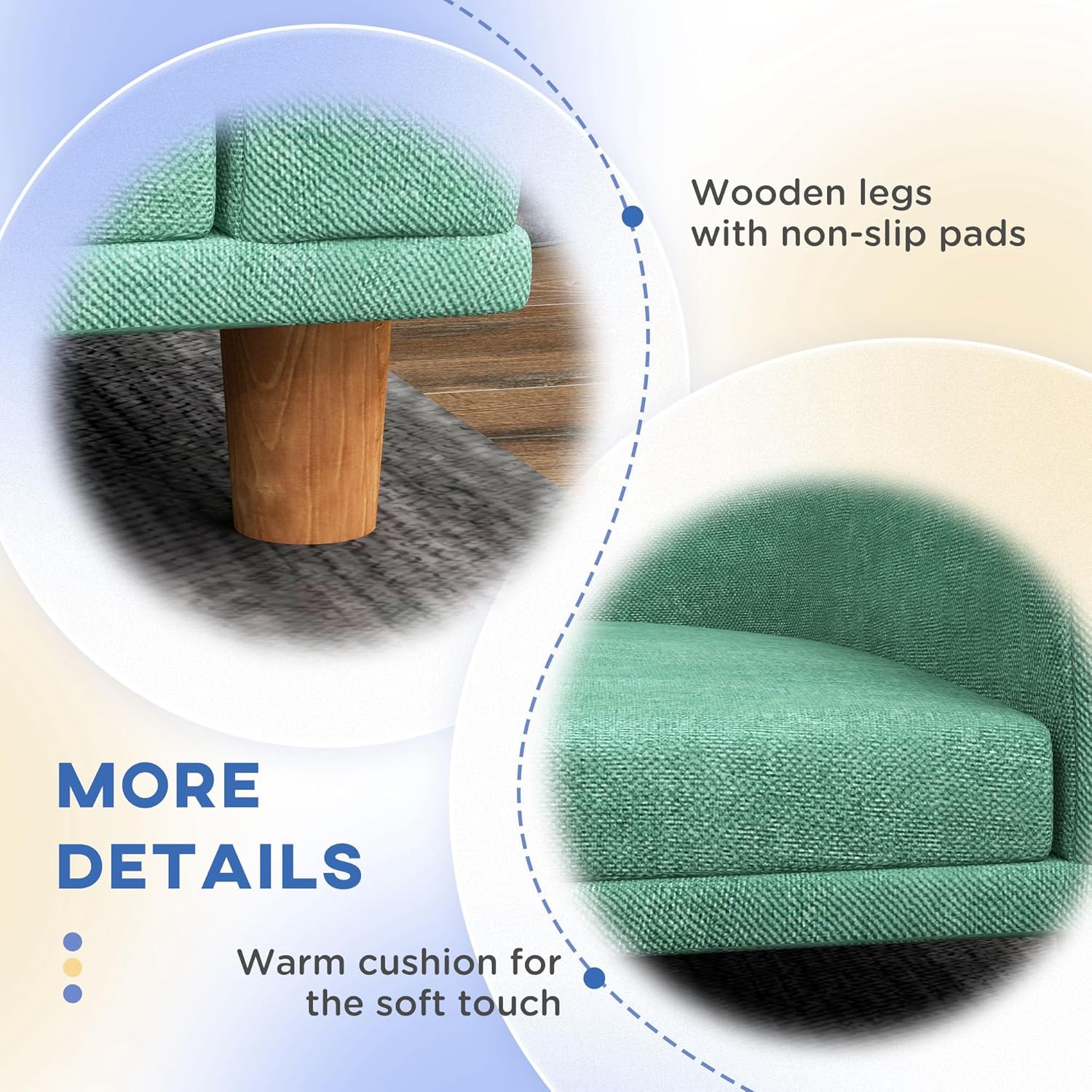 Green Elevated Dog Sofa Couch with Wooden Legs