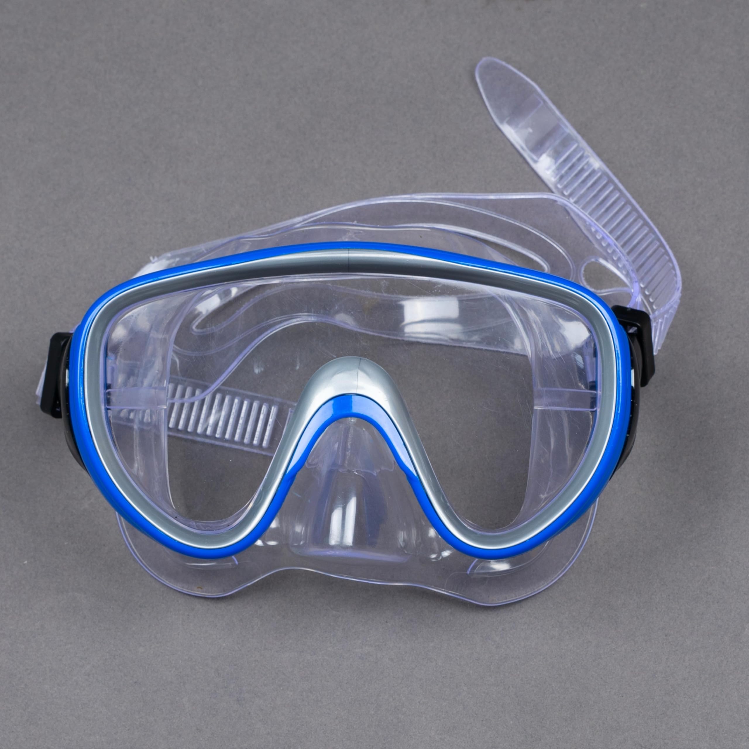 KRESHU Anti-Fog Kids Diving Goggles Mask Flippers Scuba Snorkel Diving Combo Set Swimming Kit Aqua Quest Mask, Snorkel & Fin Set (Blue, Pack of 1) 2