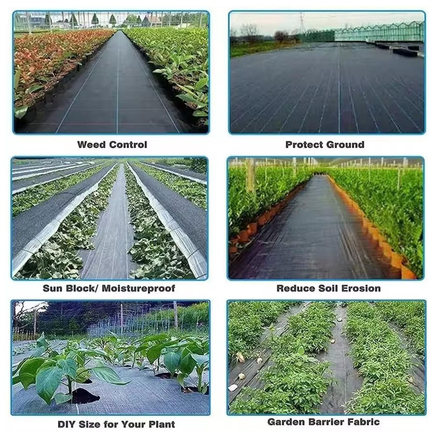DIWAL Tela Geotextil De Control De Malas Hierbas, Malla Antihierbas para Jardín, Cubierta De Suelo Resistente para Caminos, Terraza, Grava, Parterres, Duradera Y Fácil De Usar(1m x 100m)