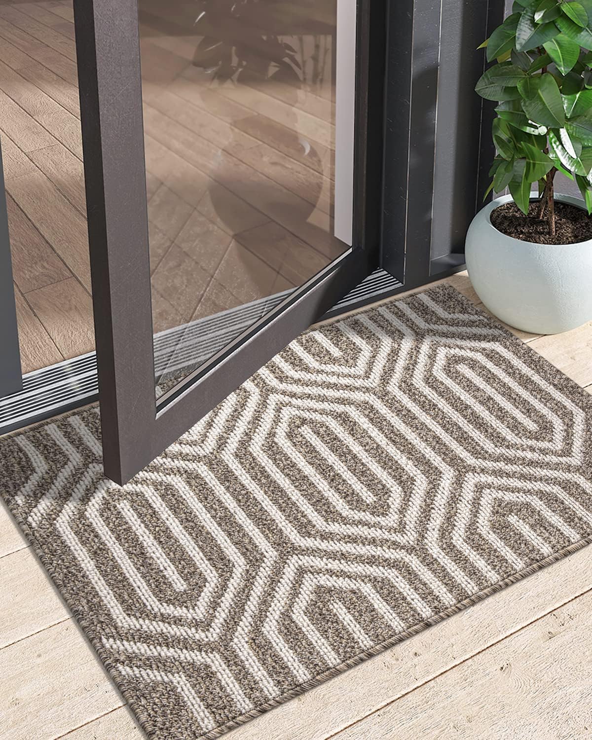 DEXI Front Door Mats for Entryway, Non Slip Washable Low-Profile Entry Doormat, Absorbent Resist Dirt Inside Floor Entrance Mat, Patio, 2x3 ft, Brown - Image 9