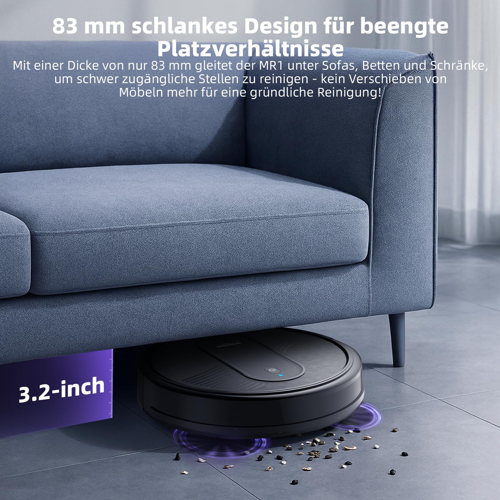 MONSGA Saugroboter mit Wischfunktion 4000PA, Saug und Wischroboter 3 in 1,140Min Laufzeit, 2 Bürsten,Staubsauger Roboter mit Auto-Teppich-Boost für Tierhaare Teppich Böden, APP Steuerung