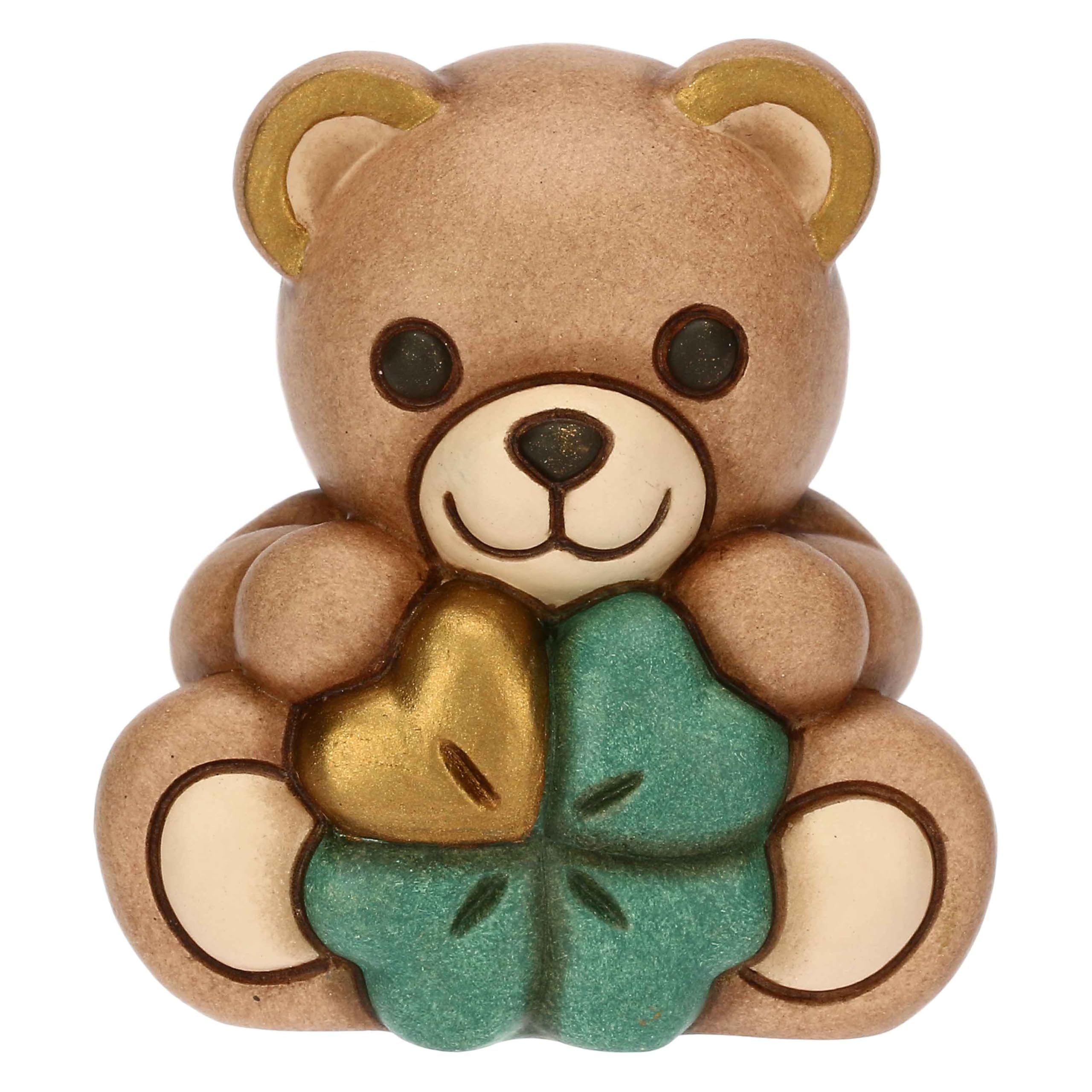 THUN - Mini Lucky Teddy - Ceramic - Animals Collection - 5 x 4.3 x 5.5 cm