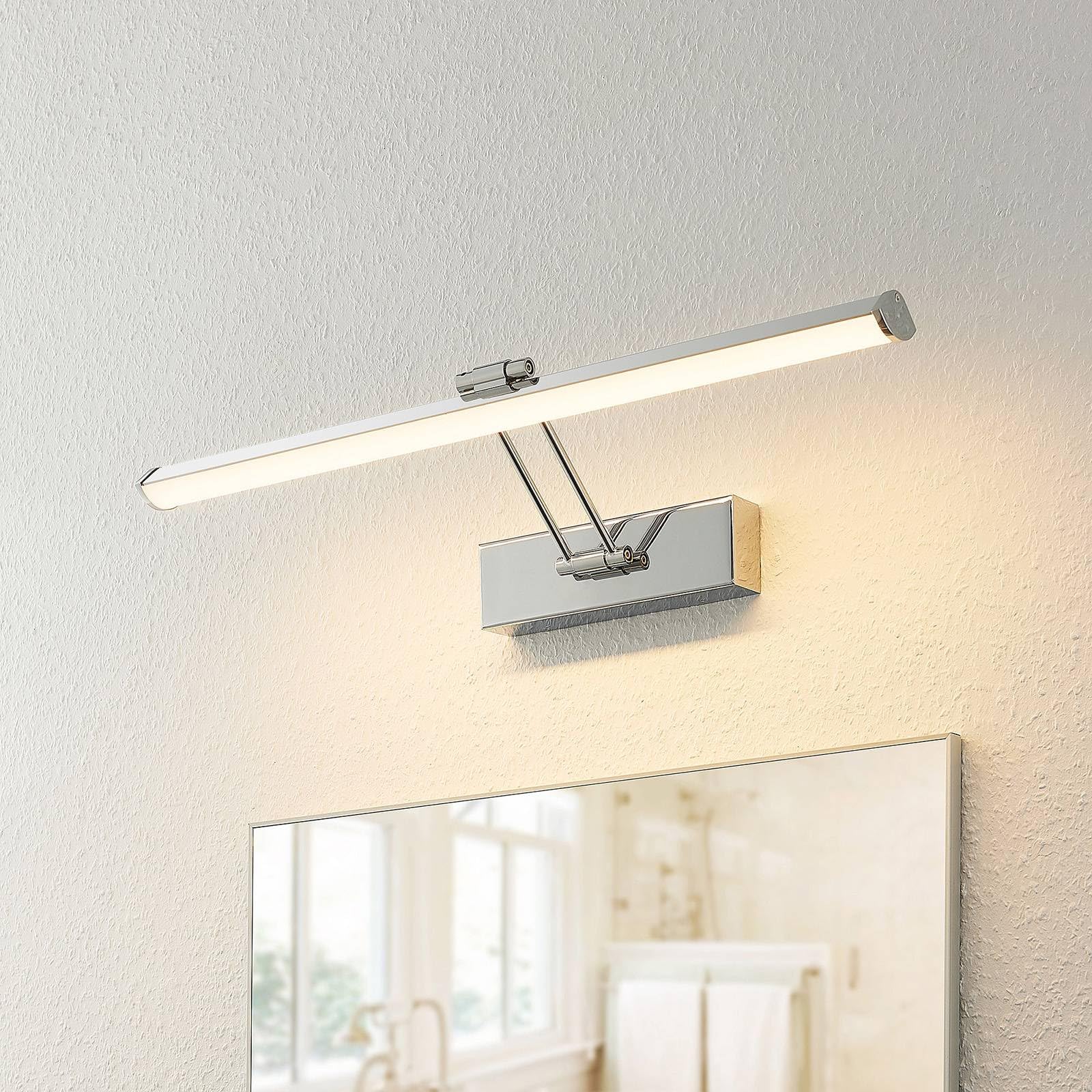 Lindby LED Wandleuchte, Wandlampe Bad 'Sanya' (spritzwassergeschützt) (Modern) in Chrom aus Metall u.a. für Badezimmer (1 flammig,) - Wandleuchten, Spiegelleuchte Badezimmer, Wandbeleuchtung