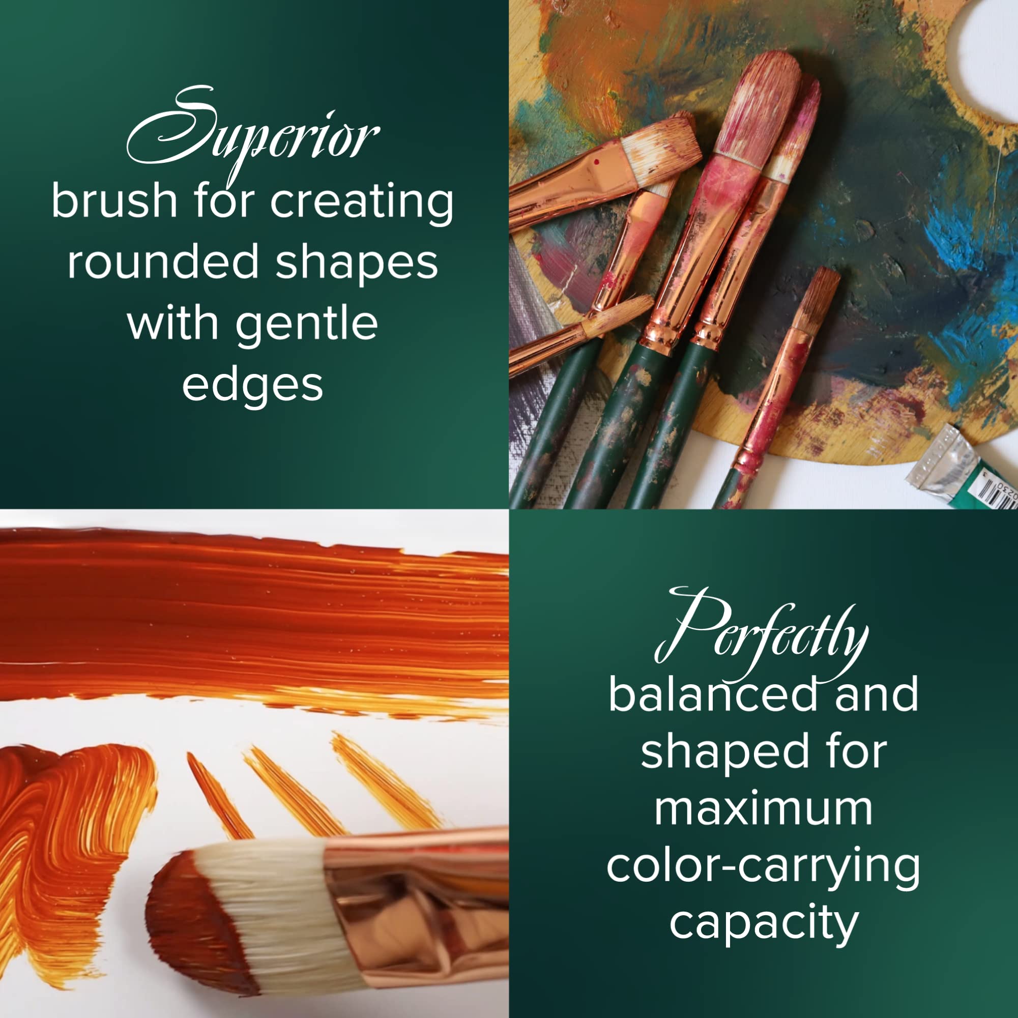 Silver Brush 19036 Bristlon Stiff Synthetic Long Handle Filament Brush, Filbert, Size [並行輸入品