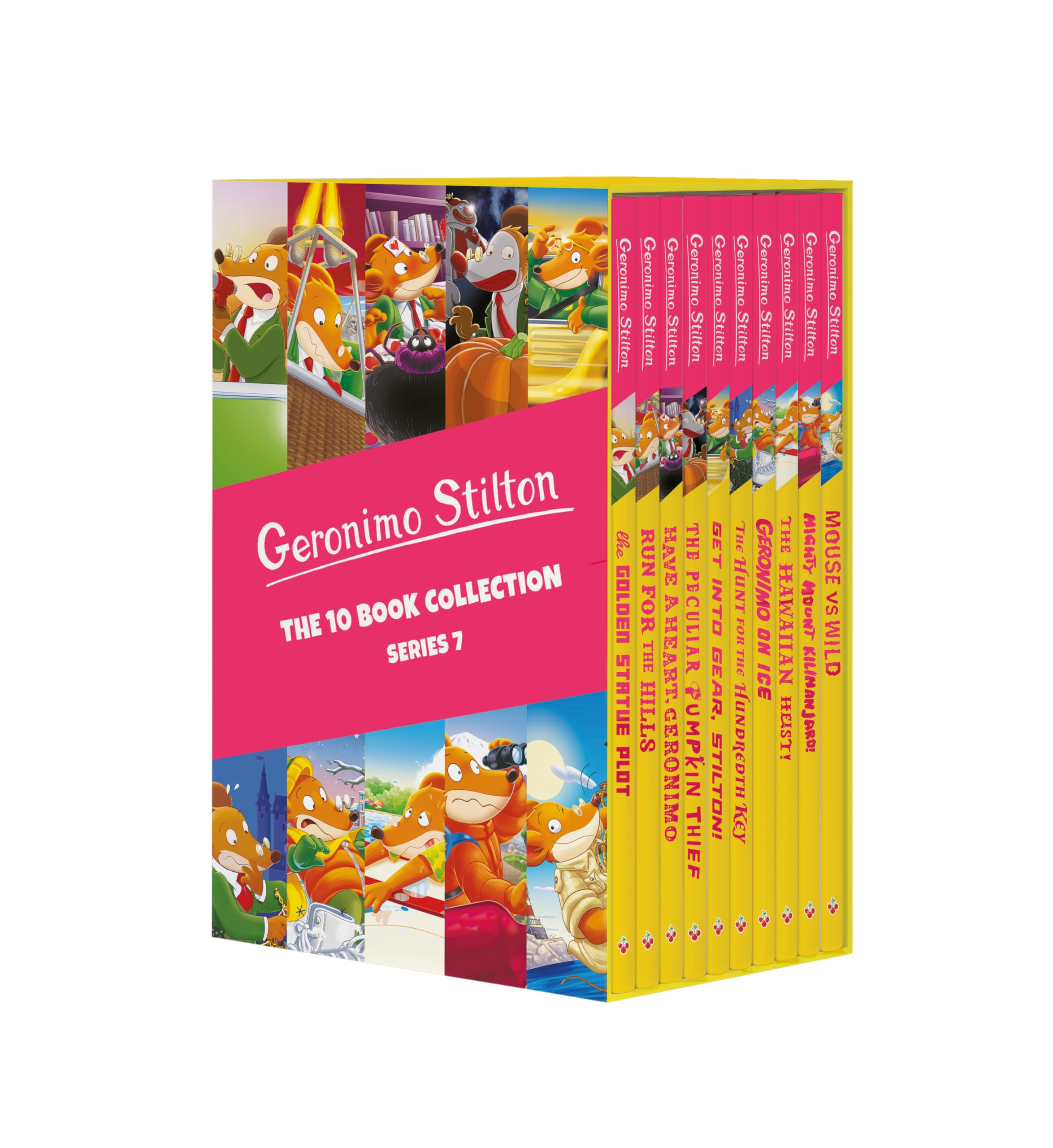 Geronimo Stilton Series 7 Children Book Collection 10 Books Box Set (Golden Statue Plot, Run for the Hills.... & 5 More)