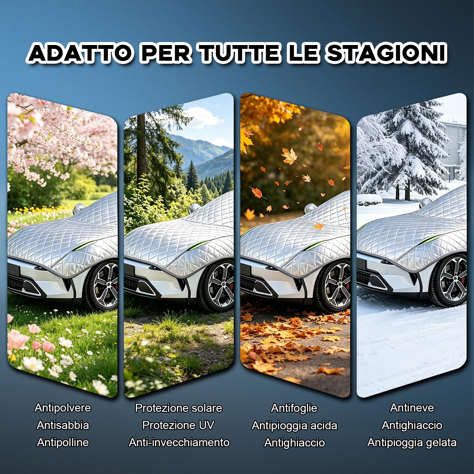 Telo Copriauto Antigrandine per Citroen C4 Cactus 2014-2020,Telo Copri Auto Esterni,Mezza Copertura per Macchina Impermeabile Antigrandine Protezione Per Tutte Le Stagioni Mb295