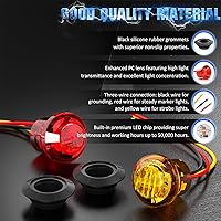 Vista 7 de PSEQT Flash estroboscópico de 3/4 pulgadas + luces de marcador constante, luces LED de doble función, luces redondas de separación lateral traseras