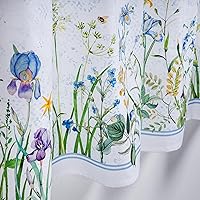 Vista 9 de Maison d' Hermine Juego de cortinas de cocina para ventanas 100% algodón Juego de cenefas de cocina para el hogar [2 niveles (71 cm x 91 cm) y 1