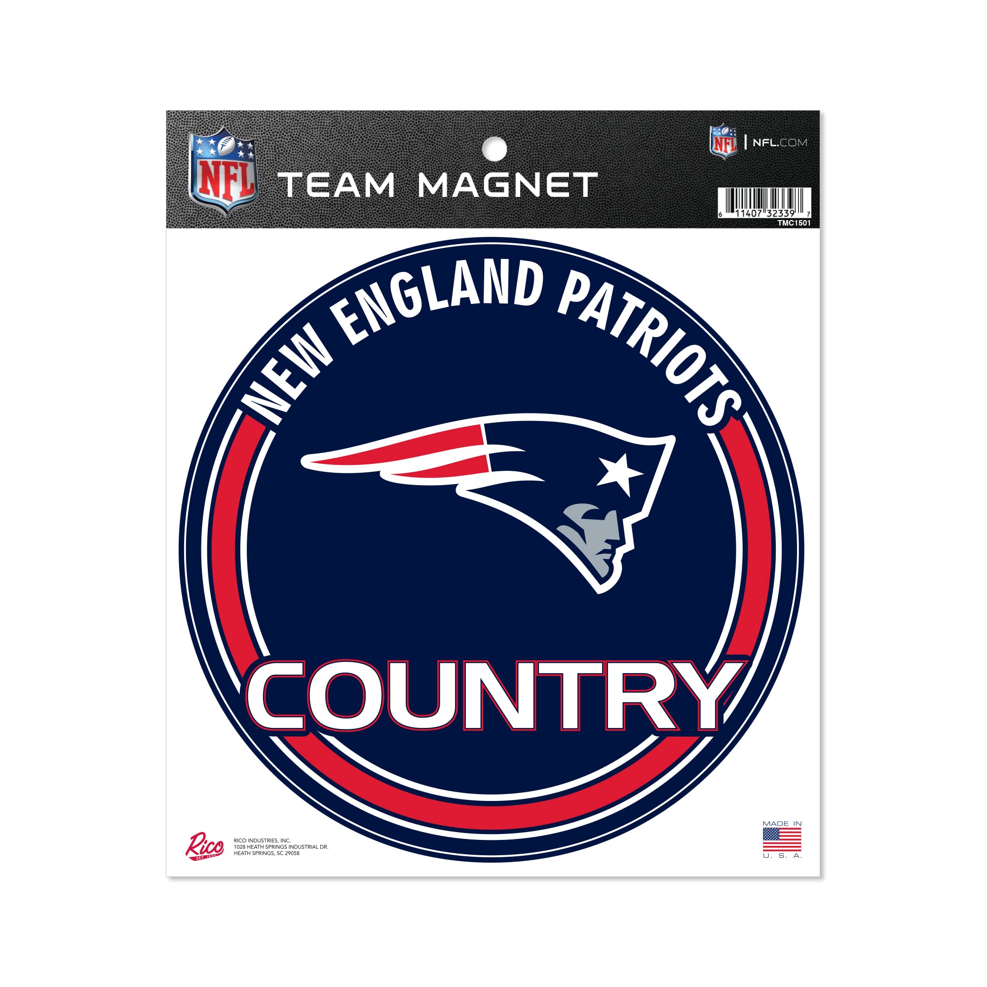 Rico Industries NFL New England Patriots 8" Round Magnet