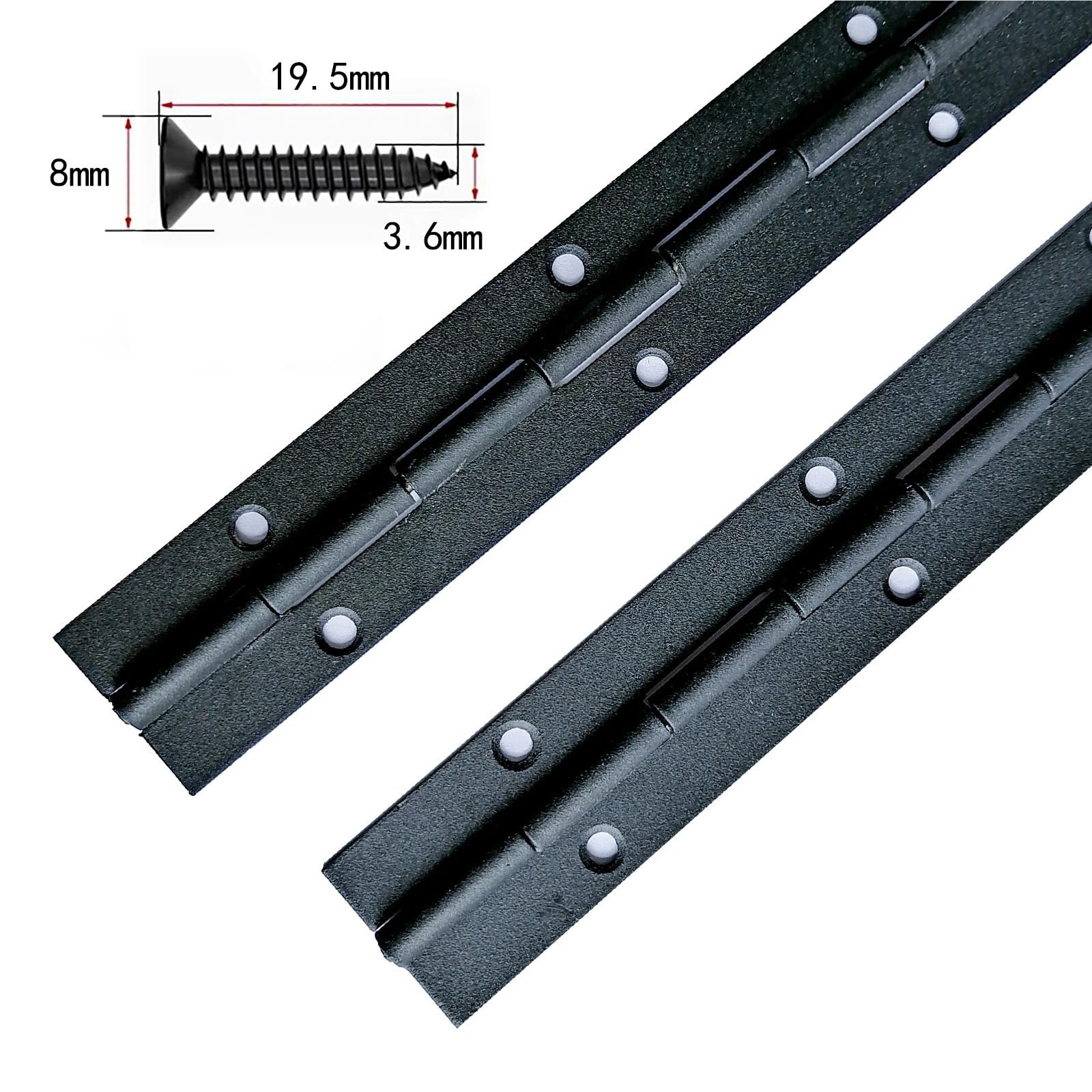 Bisagra de piano continua de 16 pulgadas y 270 grados de largo, resistente, for muebles, 2 piezas(Silvery)