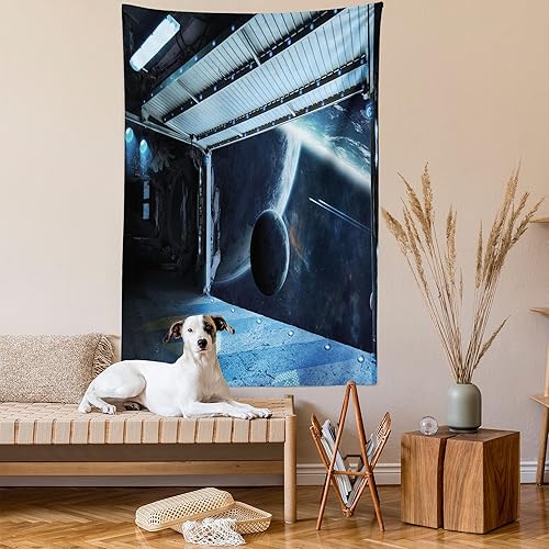 Miniatura 432 de Ambesonne Tapiz gótico, patio con hiedra encantada en la puerta antigua al bosque, colgante de pared ancho para dormitorio, sala de estar, 2-Verde