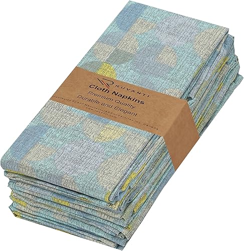 Miniatura 47 de Ruvanti Juego de 6 servilletas de tela, 18 x 18 pulgadas, 100% algodón, lavables, suaves y absorbentes, perfectas para bodas, Navidad, cenas de