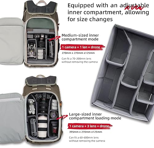 Miniatura 5 de VSGO Pocket Ranger - Mochila expandible para fotografía y exteriores, 25L-33L, bolsa ligera para cámara para senderismo, montañismo, viajes