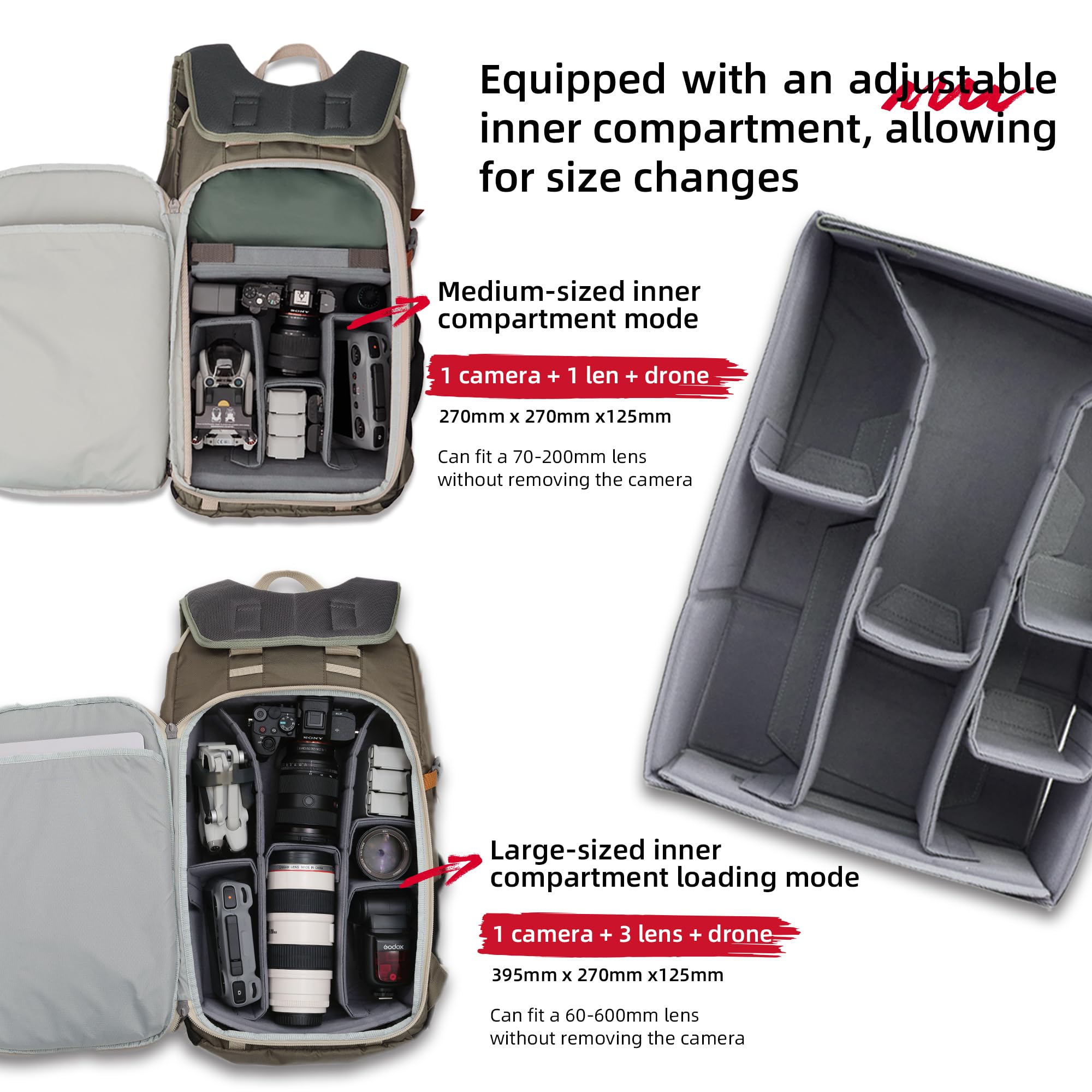 VSGO Pocket Ranger Erweiterbarer 25–33L Kamera- & Outdoor-Rucksack – Leichter Fotorucksack für Wandern, Bergsteigen und Reisen