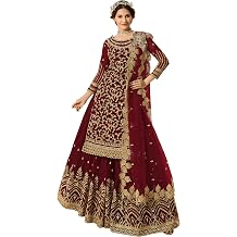 GRC Indian Salwar Kameez جاهز لارتداء بدلة شبكة ناعمة مطرزة Lehengha فستان باكستاني للنساء