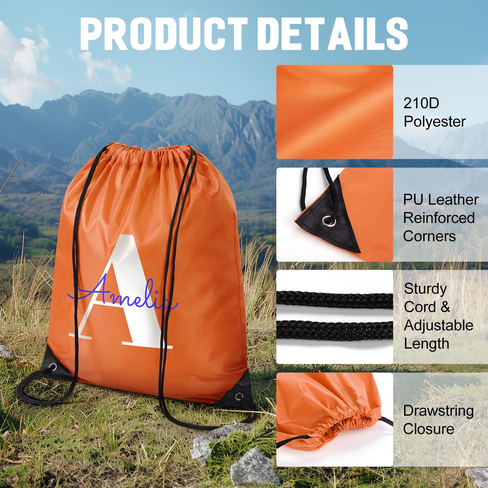 Fyore Zaini personalizzati con coulisse borsa sportiva personalizzata con coulisse con il tuo logo di testo per eventi di arrampicata in palestra