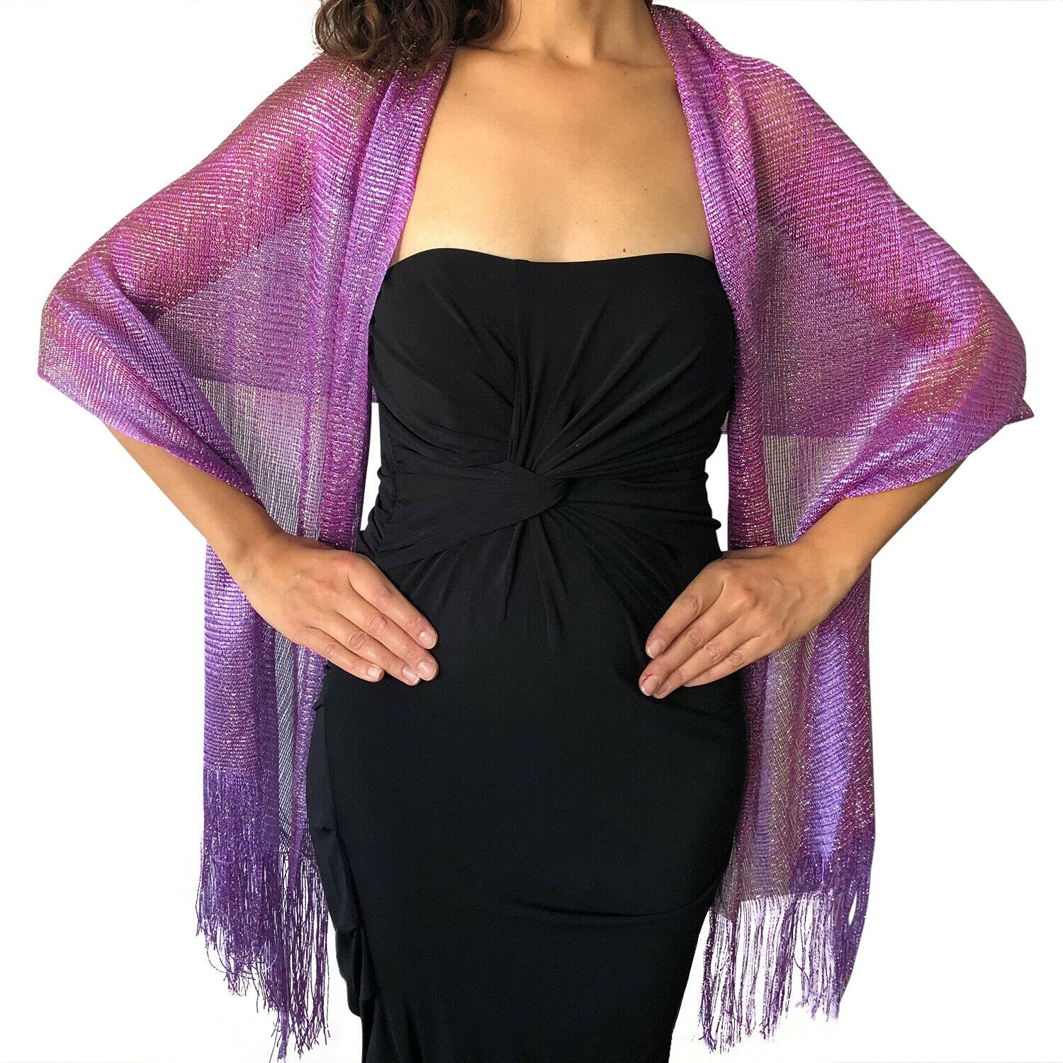 Accessoire Top Tendance Belle Étole Femme Châle Wrap Écharpe Brillante - Cérémonies Soirée Fêtes Mariage Cérémonie Cocktail Bal De Promo 200X50cm - Beaucoup De Choix De Couleurs (Beige