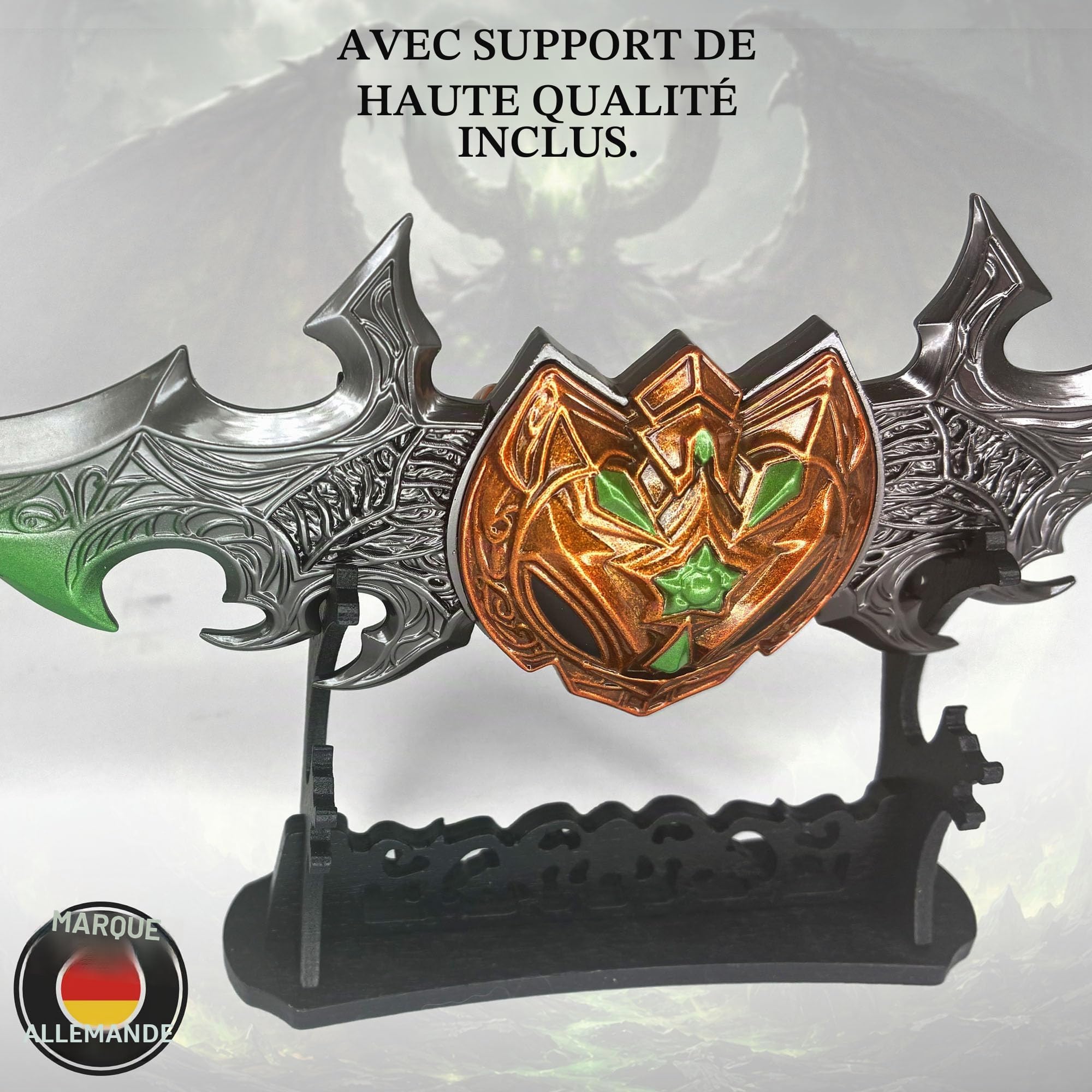 World of Warcraft Kriegsgleve by Azzinoth Ouvre-lettre avec support, 27 cm, accessoire pour maison et bureau, cadeau et marchandise pour fans et collectionneurs