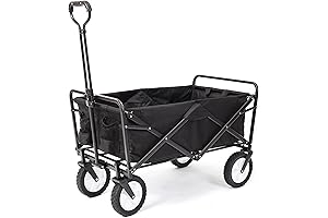MacSports Collapsible Folding Outdoor Utility Wagon, Black