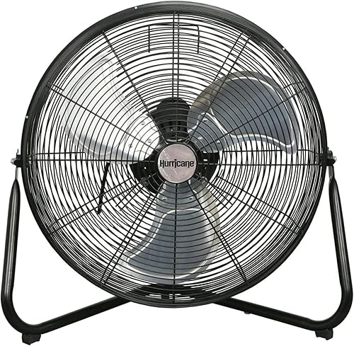 Hurricane Pro - Ventilador de metal de alta velocidad, Negro, 20"