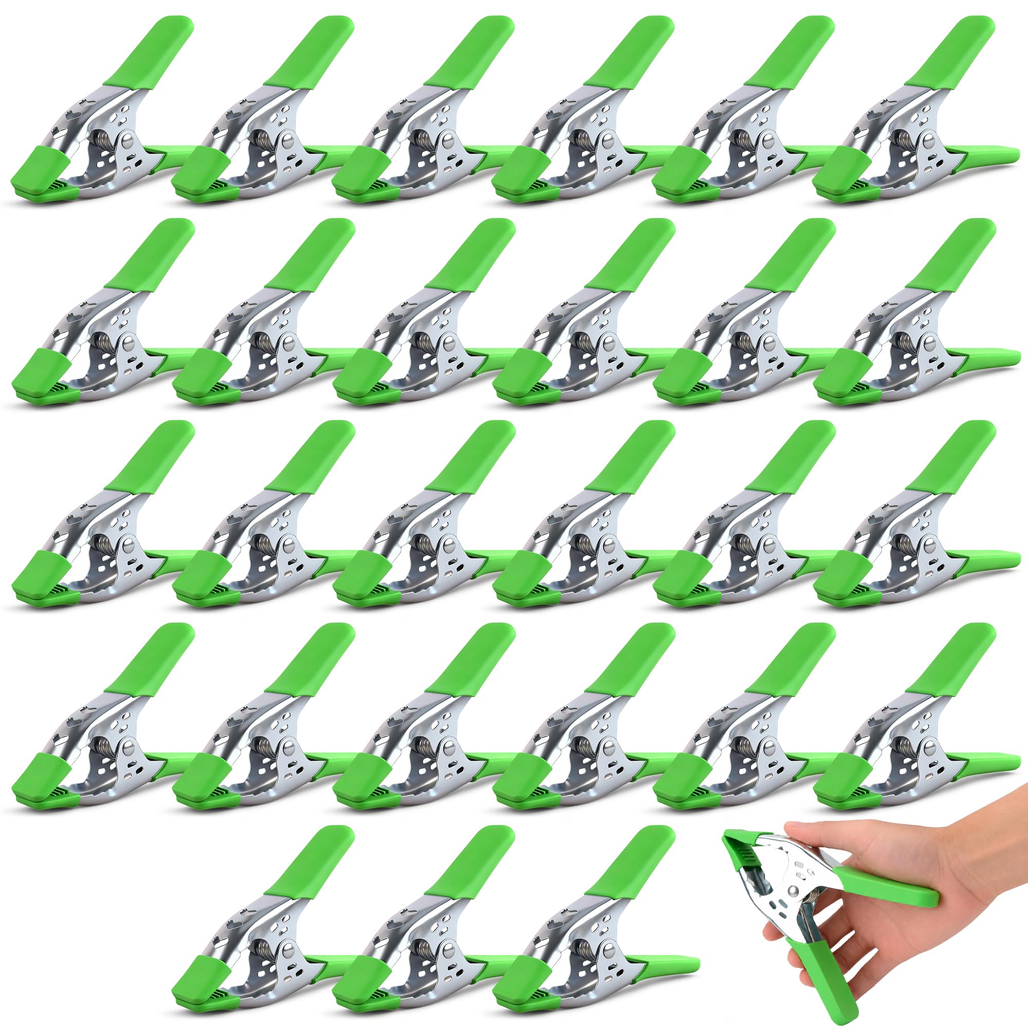 27-Piece 6-inch Heavy Duty Spring Clamp, Large Spring Clamps for Woodworking, Metal Clips 2.4-inch Jaw Opening Clamps for Backdrop, Pool Cover, Photography