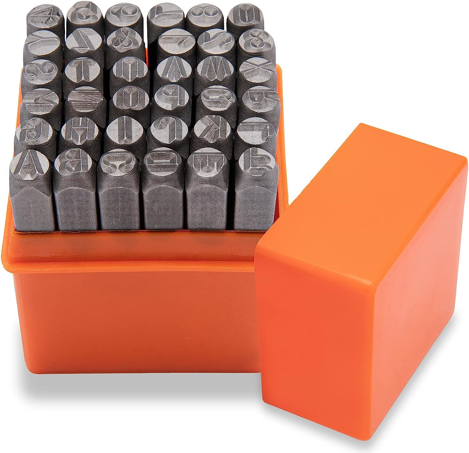 Metal Letter Punch Set (1/8”) 3mm,36PC Steel Number and Letter Stamp Set,Stamping Tool Set kit for Imprinting Metal, Plastic, Wood, Leather.