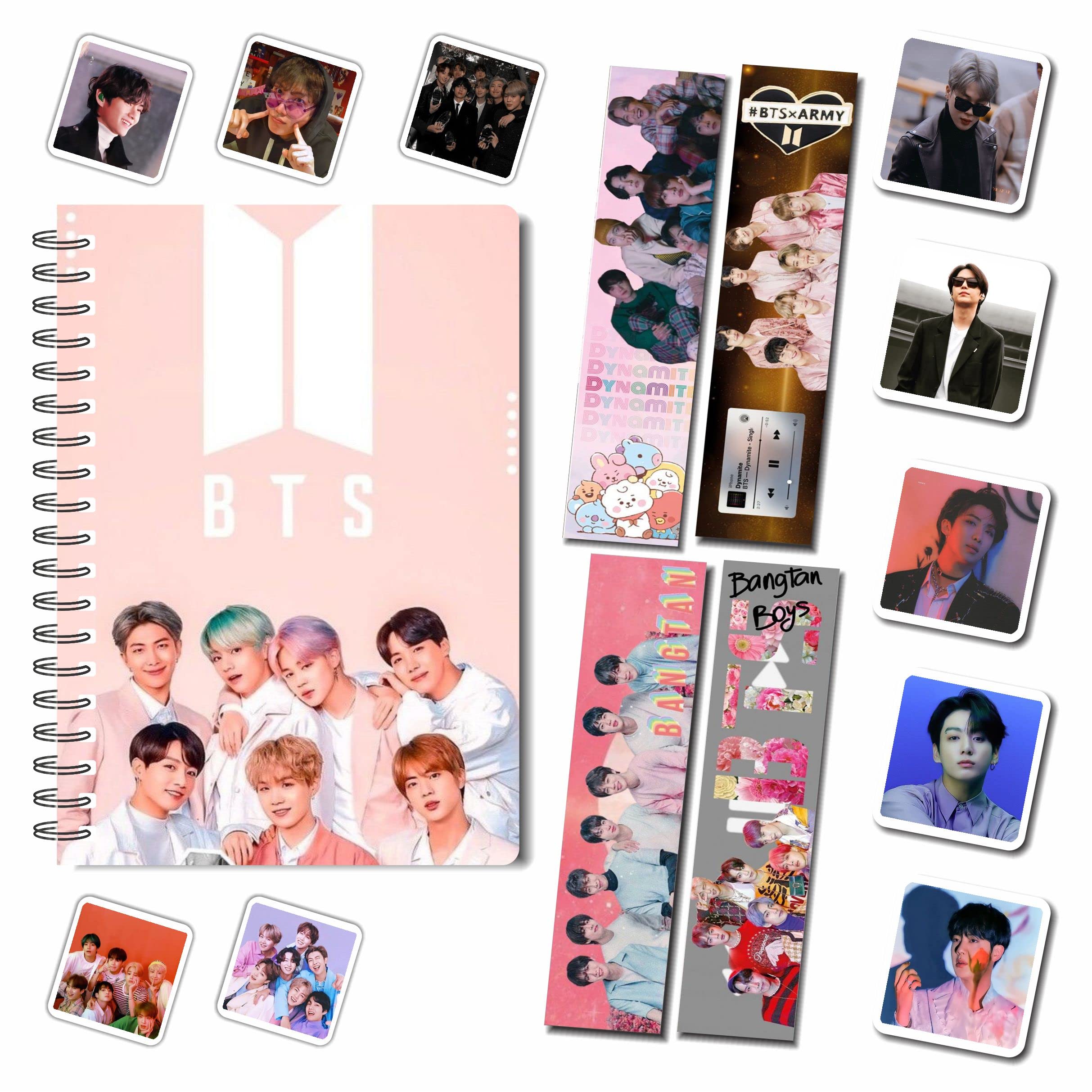 MACRO BTS PINK SCRAPBOOK A5 RULED 160 PAGES DIARY WITH 6 FREEBIE