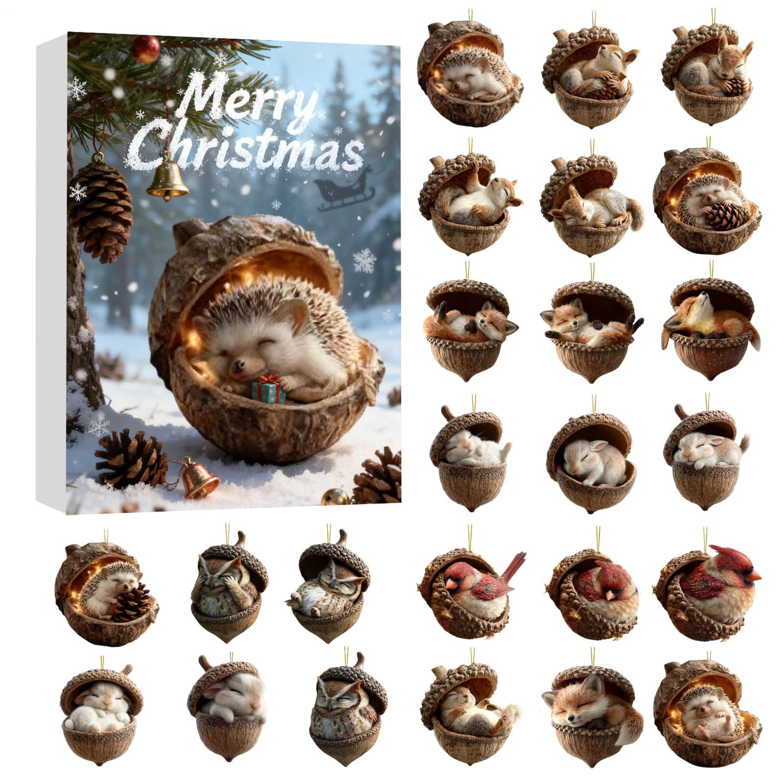 Calendrier de l'Avent de Noël : Décoration Acrylique 2D Prête à Poser - 8