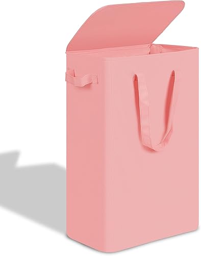 Miniatura 8 de Cesta de lavandería, cesta de ropa sucia con asas, cesta plegable para ropa sucia, cesta alta para lavandería, dormitorio y dormitorio, 12.7 galones