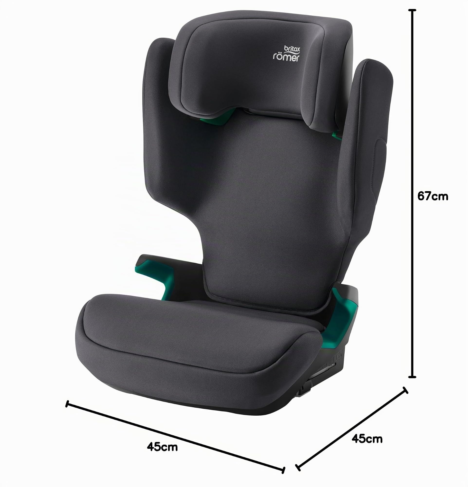 BRITAX RÖMER Seggiolino Auto DISCOVERY PLUS 2, con Sistema di Fissaggio ISOFIX, Bambini da 100-150 cm (i-Size), da 3.5-12 anni, Midnight Grigio