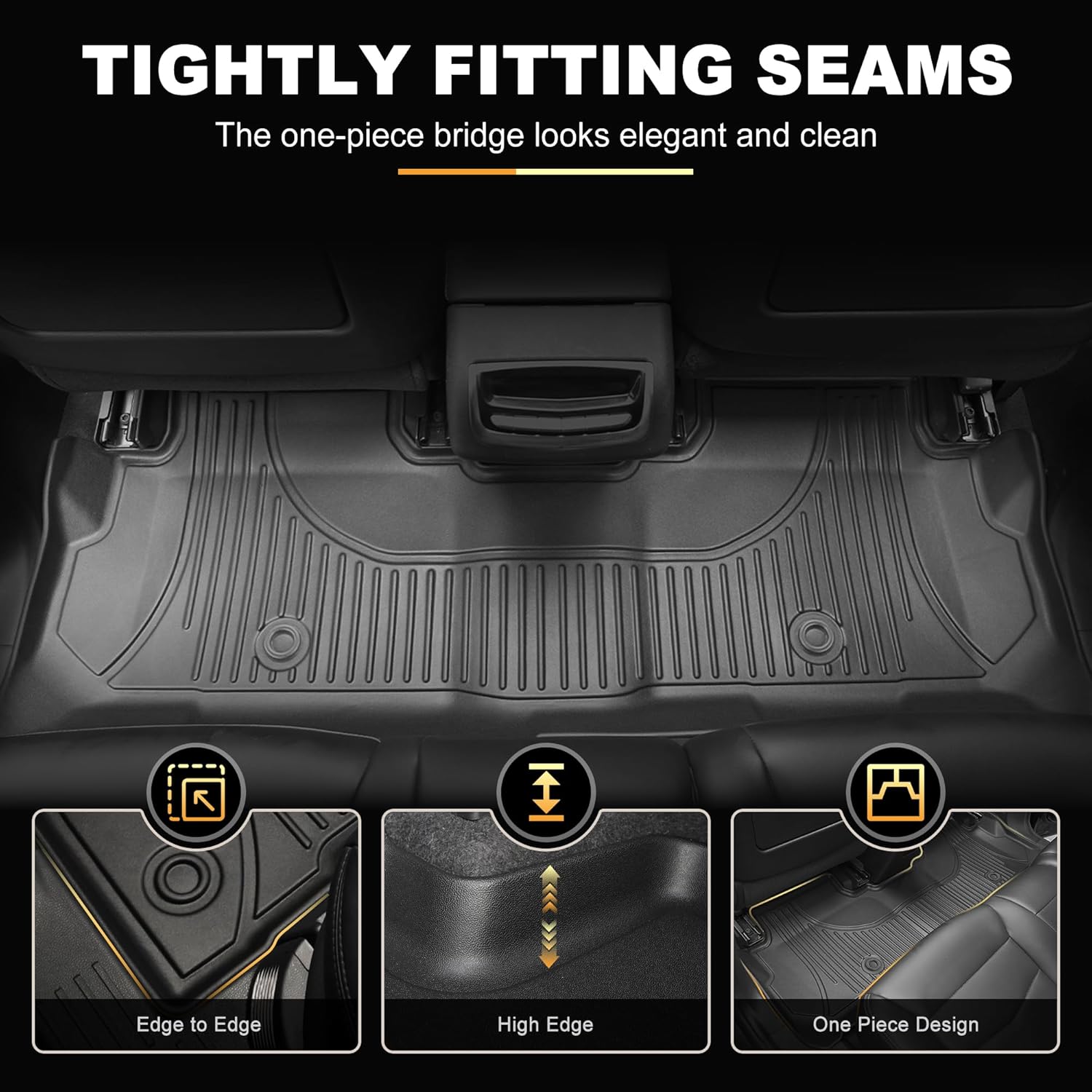 2026 Odyssey Floor Mats & Cargo Liner Fit for Honda Odyssey 2018-2026 - All Weather Protection TPE Waterproof Anti-Skid Car Liner for Mini Passenger Van - 1st 2nd 3rd Rows Floor Mats Trunk Liner Black - Image 7