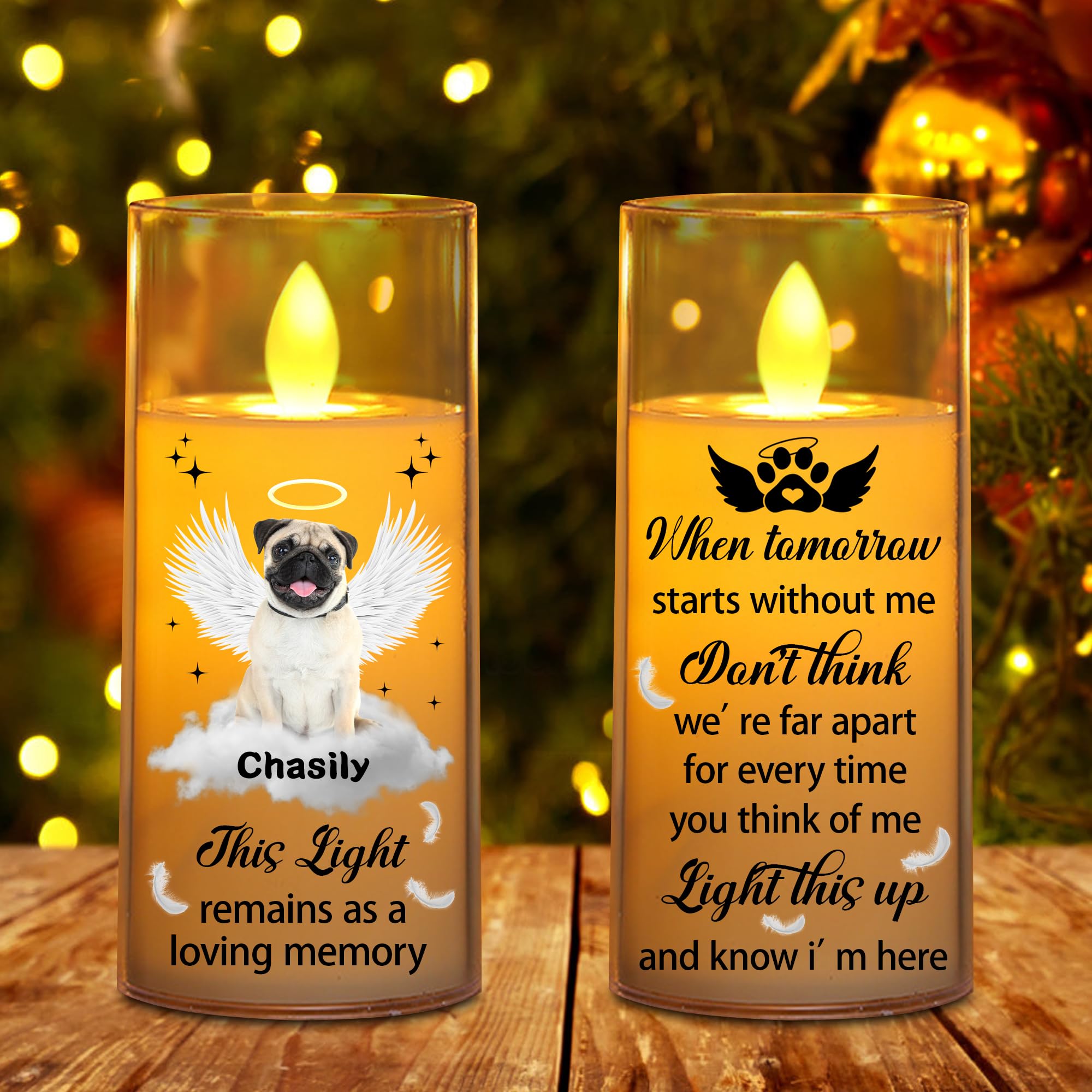 MHJUFGD Personalised Dog Memorial Candle Lamp Custom Name Light This Up and Know I'm Here Candle Decoration Memorial Gift for Loss of Dog Loss of Pet Sympathy Gifts for Dog Owners (Style 2)