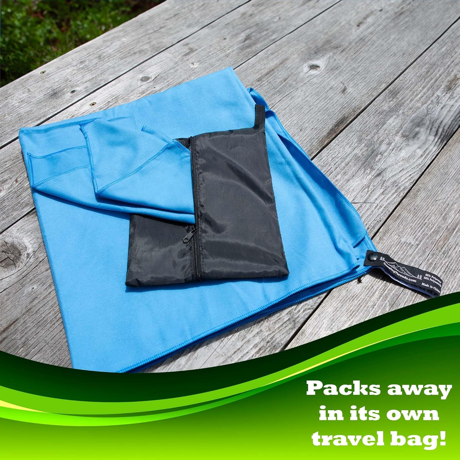 Camping Threads Quick Dry Microfiber Camp Towels Family Four Pack - Includes 4 XL Body Towels and 4 Washcloths