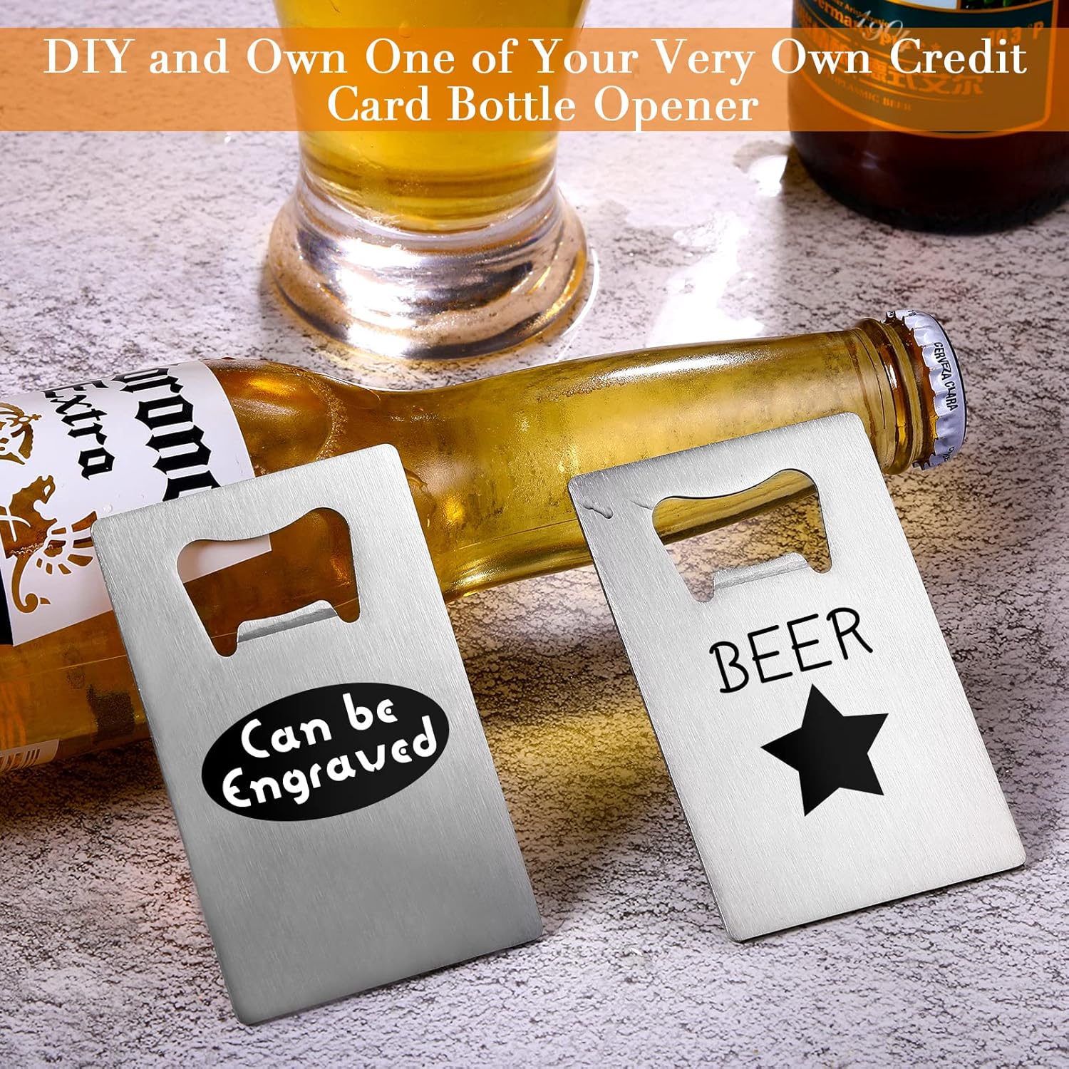 40 Pieces Credit Card Bottle Opener Poker Groomsmen Wallet Bottle Opener Stainless Steel Beer Bottle Opener for Your Wallet and Shirt Pocket, Wedding Bridesmaid Favor (Silver): Home & Kitchen