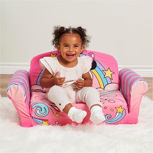 Miniatura 14 de Marshmallow Furniture, Gabby's Dollhouse - Sofá cama 3 en 1 para bebé, sofá convertible para niños, sofá cama y tapete de espuma para siesta para